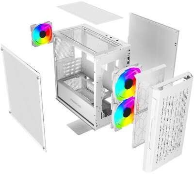 Корпус PowerCase Mistral Micro D3W ARGB, белый, mATX, без БП (CMMDW-A3)