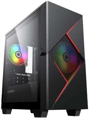 GameMax Корпус Cyclops BR без БП (Midi Tower, ATX, Черно-красн.,1*USB2.0 + 1*USB3.0, 2*120мм)
