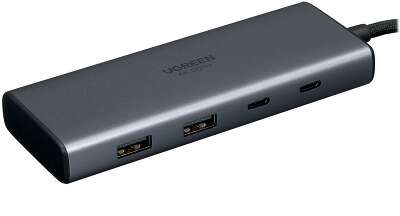 Конвертер UGREEN CM498 (45379) 7-in-1 4K@60Hz USB-C to 2*USB-A 3.2+2*USB-C 3.2+2*HDMI+PD Port Converter