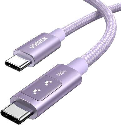 Кабель UGREEN L509 (65216) UNO Type C 2.0 Male To Type C 2.0 Male 5A Data Cable. Длина: 2м. Цвет: розовый
