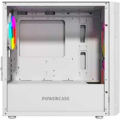 Powercase Mistral Micro D3W ARGB, Tempered Glass, 2x 140mm ARGB PWM+1x 120mm ARGB PWM, белый, mATX  (CMMDW-A3)