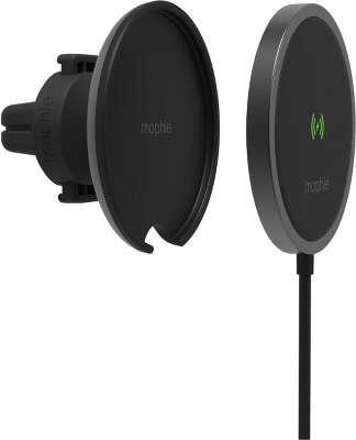 Автодержатель с беспроводной зарядкой Mophie Snap Plus Wireless Vent Mount, Black [401307636]