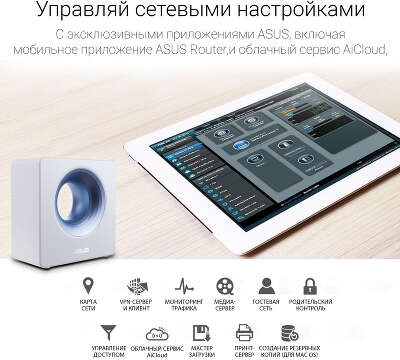 Маршрутизатор беспроводной Asus BLUE CAVE AC2600 10/100/1000BASE-TX белый