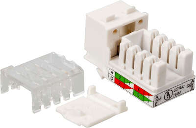 Модуль Keystone, RJ45, неэкранированный, кат.5E, без шторки, 90 градусов, белый