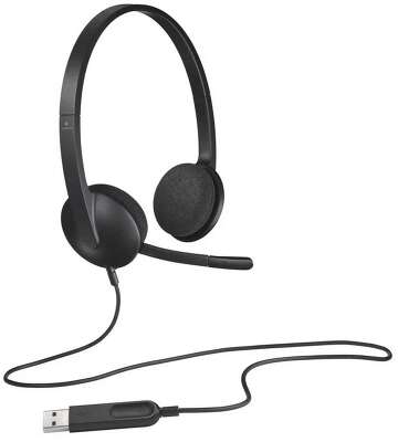 Гарнитура проводная LOGITECH Headset H340 USB черный (1хJack 3.5mm, USB, кабель 1.8м) (981-000509)