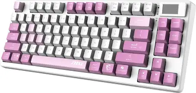 Клавиатура беспроводная Keyboard MSI FORGE GK600 TKL, Wireless, Mechanical Linear Switches, RGB LED, 4000mA/h, Violet