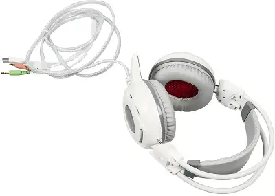 Наушники с микрофоном A4Tech Bloody G300 белый/серый 1.8м мониторные оголовье (G300 WHITE+GREY)