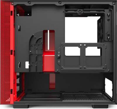 Корпус NZXT H210 Black/red, черный, mini-ITX, Без БП (CA-H210B-BR)