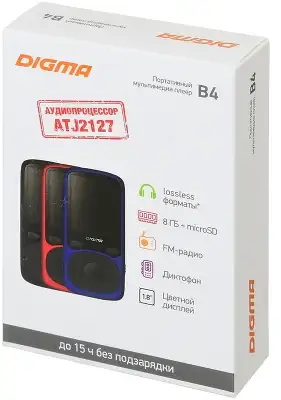 Плеер Hi-Fi Flash Digma B4 8Gb черный/1.8"/FM/microSDHC