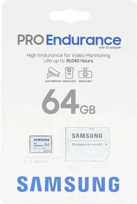 Карта памяти 64 Гб Micro SDXC Samsung PRO Endurance Class 10 UHS-I [MB-MJ64KA]