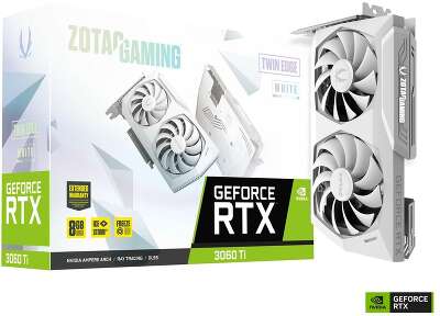 Видеокарта ZOTAC NVIDIA nVidia GeForce RTX 3060Ti Twin Edge White Edition 8Gb DDR6X PCI-E HDMI, 3DP