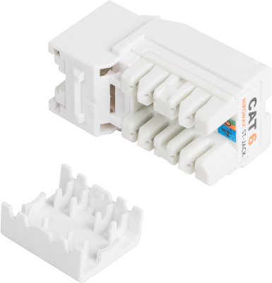 Модуль-вставка NIKOMAX типа Keystone, Кат.6 (Класс E), 250МГц, RJ45/8P8C, FT-TOOL/110/KRONE, T568A/B, неэкранированный, со шторкой, белый - гарантия: 5 лет расширенная / 25 лет системная