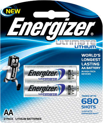 Комплект элементов питания AA Energizer Ultimate Lithium (2 шт в блистере)