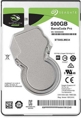 Жесткий диск 2.5" Seagate SATA-III 500Gb ST500LM034 Barracuda (7200rpm) 128Mb