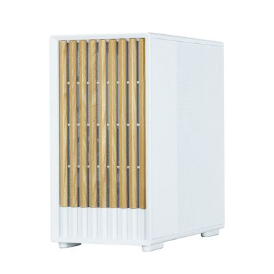 корпус ZALMAN P10 NAMU, MATX, WHITE, WINDOW, FRONT COVER WALNUT, 2x3.5", 3x2.5", 1xUSB TYPE-C, 1xUSB3.0, FRONT 2x120mm, REAR 1x120mm ARGB