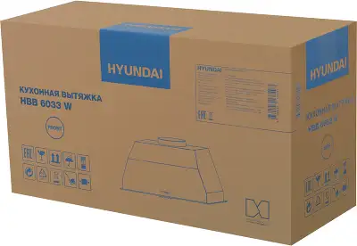 Вытяжка встраиваемая Hyundai HBB 6033 W белый управление: кнопочное (1 мотор)