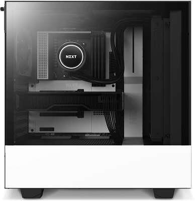 Корпус NZXT H510 Flow, белый/черный, ATX, Без БП (CA-H52FW-01)