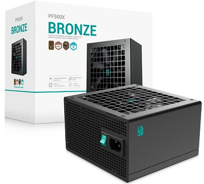 Блок питания Deepcool GAMERSTORM PF500X (ATX 2.52, 500W, PWM 120mm fan, Active PFC+DC to DC, 80+ BRONZE) RET