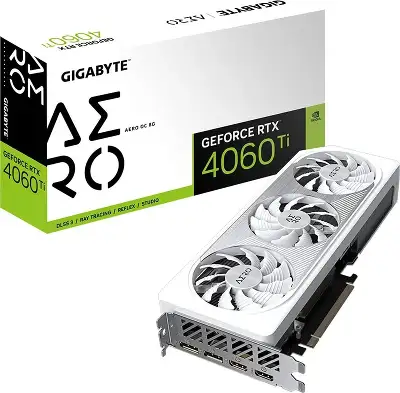 Видеокарта GIGABYTE NVIDIA nVidia GeForce RTX 4060Ti AERO 8Gb DDR6 PCI-E HDMI, 3DP
