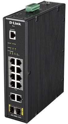 Коммутатор D-Link DIS-200G-12PS/A2A Промышленный управляемый L2 коммутатор с 10 портами 10/100/1000Base-T и 2 портами 1000Base-X SFP (8 портов PoE 802.3af/at, PoE-бюджет до 240 Вт) (464560)