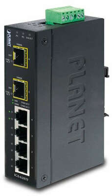 коммутатор/ PLANET IP30 Industrial 8* 1000TP + 2* 100/1000F SFP Full Managed Ethernet Switch (-40 to 75 degree C), 1588