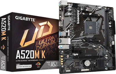 Материнская плата mATX LGAAM4 GIGABYTE A520M K