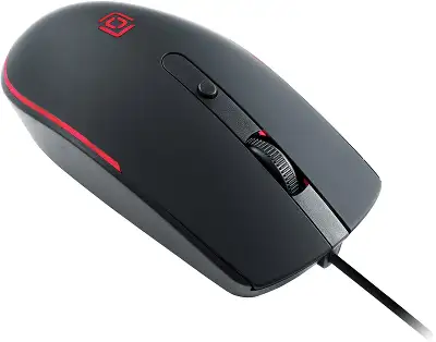 Мышь Оклик 100M черный оптическая 1600dpi USB для ноутбука 4but (1909417)