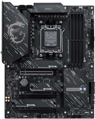 Материнская плата MSI X870E GAMING PLUS WIFI X870E, AM5, 4*DDR5, 3*PCIEx16, 1*PCIEx1, 3*M.2, 2*TypeC, 2*USB3.2Gen2, 6*USB3.2Gen1, 10*USB2.0, 4*SATA3.0, 5G, 1*Type-C(DP), HDMI, ATX, RTL