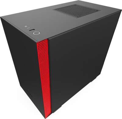 Корпус NZXT H210 Black/red, черный, mini-ITX, Без БП (CA-H210B-BR)
