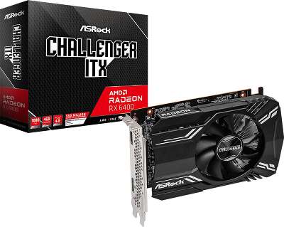 Видеокарта ASRock AMD Radeon RX 6400 Challenger ITX 4Gb DDR6 PCI-E HDMI, DP
