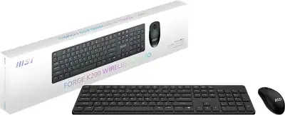 Клавиатура + мышь MSI FORGE K200 W COMBO MS-8ZA4 клав:черный мышь:черный USB беспроводная Bluetooth/Радио (S11-43RU304-Y92)