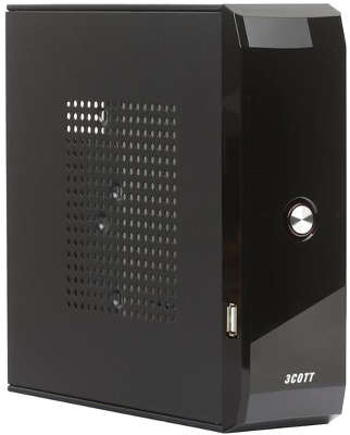 Корпус 3Cott - M01 mini-ITX, 65Вт адаптер, 1* 2.5", USB 2.0, с универсальным креплением к монитору, черный.