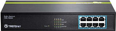 Коммутатор Trendnet TPE-T80H "8-портовый коммутатор PoE+ 10/100 Мбит/c  Питание до 30 Вт на порт, общая мощнос