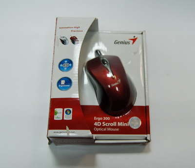 Мышь Genius Mini Ergo 300 Ruby USB 1200 dpi 4D-scroll (товар уценен)