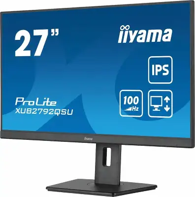 Монитор Iiyama 27" ProLite XUB2792QSU-B6 черный IPS LED 0.4ms 16:9 HDMI M/M матовая HAS Piv 250cd 178гр/178гр 2560x1440 100Hz DP Quad HD 2K (1440p) USB 6.1кг