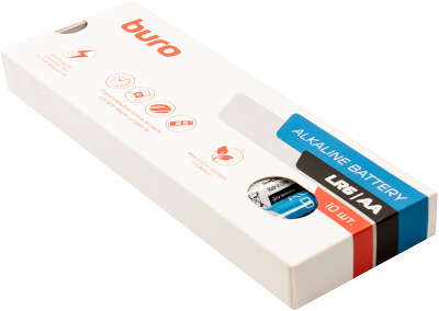 Батарея Buro Alkaline LR6 AA (10шт) коробка