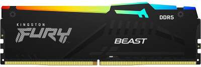 Модуль памяти Kingston 16GB DDR5 5600 DIMM FURY Beast Black AMD RGB On-Die ECC, поддержка AMD EXPO, CL36, 1.25V