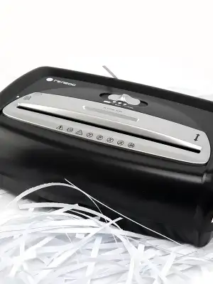 Уничтожитель документов ГЕЛЕОС УД15-2, DIN P-2 (2 ур-нь секр.), фрагмент 5,9 мм, 13 листов (70г/м2), пл. карты/скобы, 15 литров