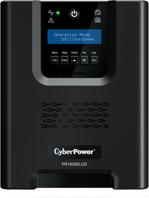ИБП CyberPower PR1500ELCD, Line-Interactive, 1500VA/1350W, 8 IEC-320 С13 розеток, USB&Serial, SNMPslot, LCD дисплей, Black, 0.5х0.3х0.35м., 28.3кг./ UPS Line-Interactive CyberPower PR1500ELCD 1500VA/1350W USB/RS-232/EPO/SNMPslot (8 IEC С13)