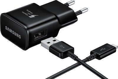 Зарядное устройство Samsung EP-TA20 с кабелем USB type-C, 2A, чёрное