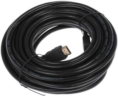 Кабель HDMI Cablexpert 19M/19M, v2.0, медь, позол.контакты, экран, 10м, черный, пакет [CC-HDMI4-10M]