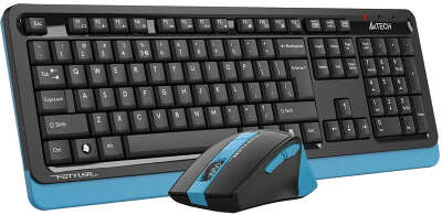 Комплект клавиатура + мышь беспров. A4Tech Fstyler FG1035 black/blue (USB, Multimedia) (FG1035 NAVY BLUE)