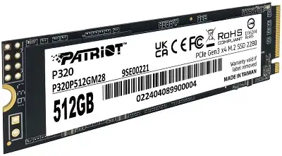Твердотельный накопитель M.2 NVMe 512Gb Patriot P320 [P320P512GM28] (SSD)