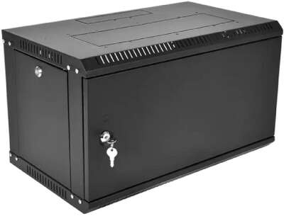ЦМО Шкаф телекоммуникационный настенный разборный ЭКОНОМ 6U (600 x 650) дверь металл, цвет черный (ШРН-Э-6.650.1-9005)