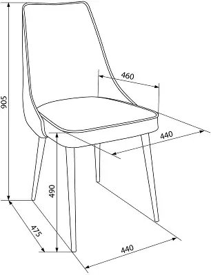 Стул для дома Бюрократ CH-K4 т.серый Holland 18 металл черный на ножках (CH-K4_1/HL18)