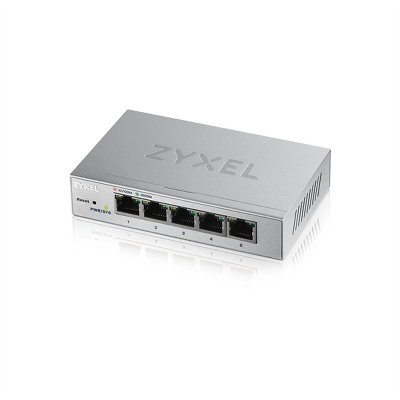 Коммутатор Smart L2 коммутатор Zyxel GS1200-5, 5xGE, настольный, бесшумный, с поддержкой VLAN, IGMP, QoS и Link Aggregation