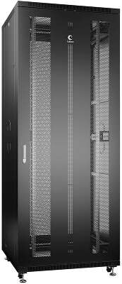 Cabeus ND-05C-42U80/100-BK Шкаф монтажный телекоммуникационный 19" напольный для распределительного и серверного оборудования 42U 800x1000x2055mm (ШхГхВ) передняя и задняя перфорированные двери, ручка