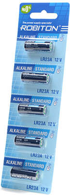 Элемент питания ROBITON STANDARD R-23A-0-BL5 23A,MN21 (0% Hg) (5 шт. отрывной блистер) цена за 1 шт.