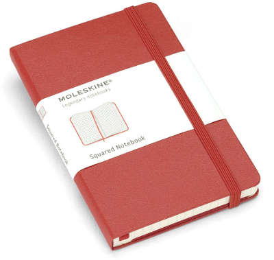 Записная книжка "Classic" (для рисунков), Moleskine, Pocket, красный (арт. QP014R)