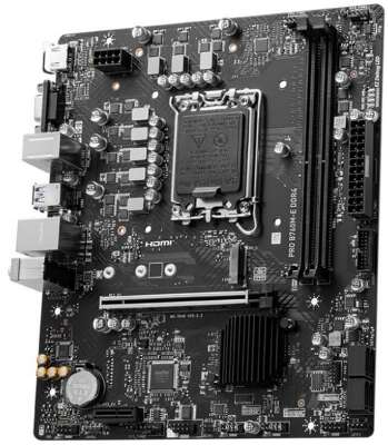 Материнская плата MSI PRO B760M-E DDR4 (LGA1700, mATX, B760, 2xDDR4, RAID, 1xPCI-Ex16, 1xM.2, VGA+HDMI) (PRO B760M-E DDR4)